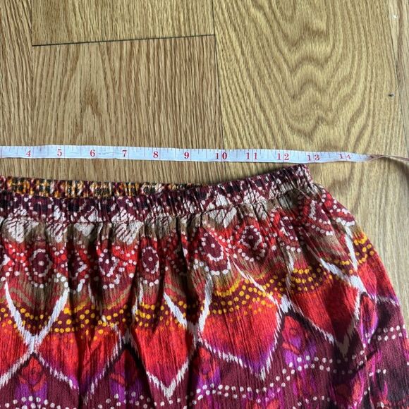 Laura Scott Red Pink Pleated Maxi Skirt - Picture 4 of 7
